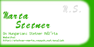 marta stetner business card